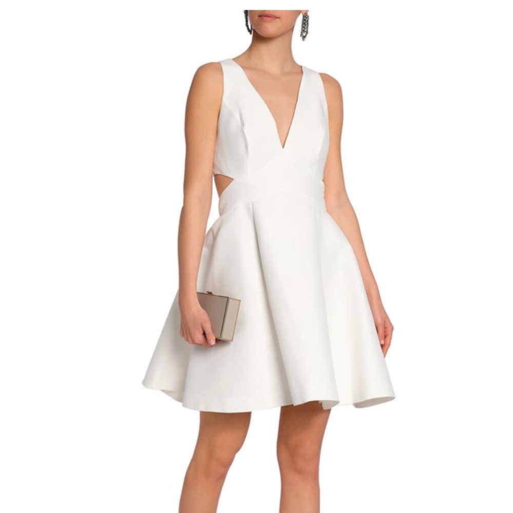 White Halston Heritage cut out skater dress size 2